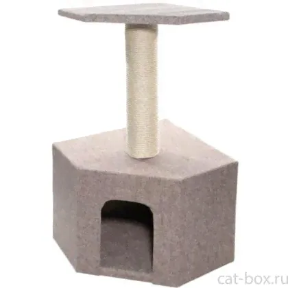 Гамма Игровой комплекс для кошек угловой "Витязь", джут, 40*40*73см-0