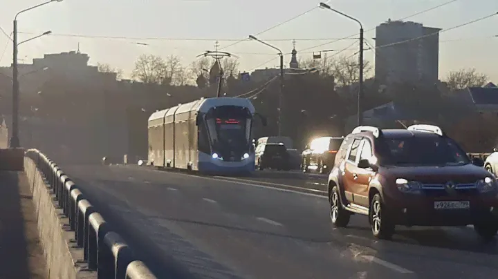 Новоспасский мост трамвай 71-931М "Витязь-М" борт 31151 по маршруту 35