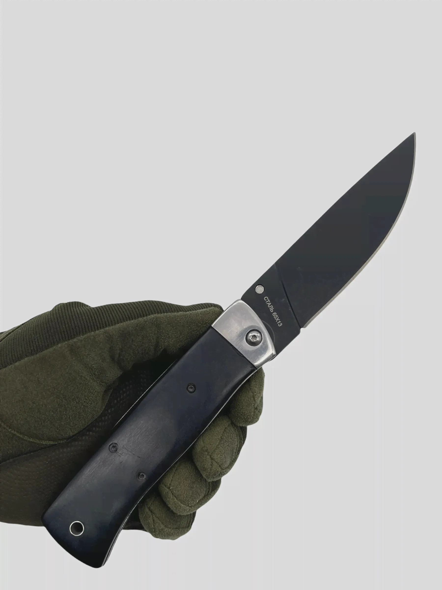 🛍 Нож "Клен" складной туристический, сталь 65Х13, замок Liner Lock, рукоять накладки дерево, клинок темный (Витязь B182-34)
