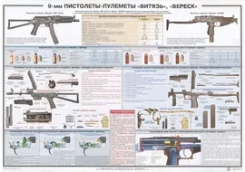 Плакат "9-мм Пистолет-Пулемёты «Витязь», «Вереск»" (1 лист, 100x70см)