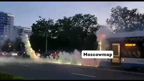 Трамвай Витязь-М прожёг провод (2022-06-20)